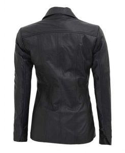 Bitonto Womens 3 4 Length Black Leather Coat