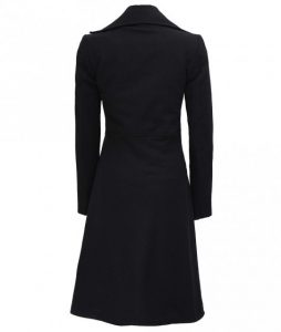 Carol Womens Black Double Breasted Wool Coat