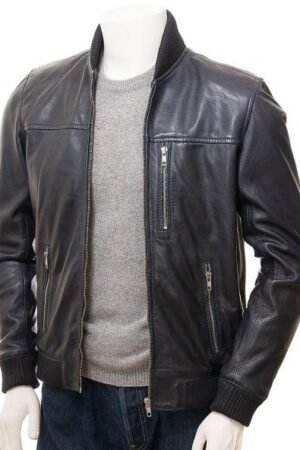 Men’s_Blue_Leather_Bomber_Jacket