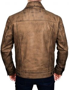 Mens Slim Fit Camel Brown Trucker Jacket