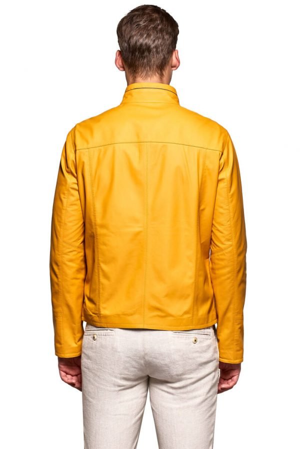 Men’s_Yellow_Basic_Double_Leather_Jacket_2
