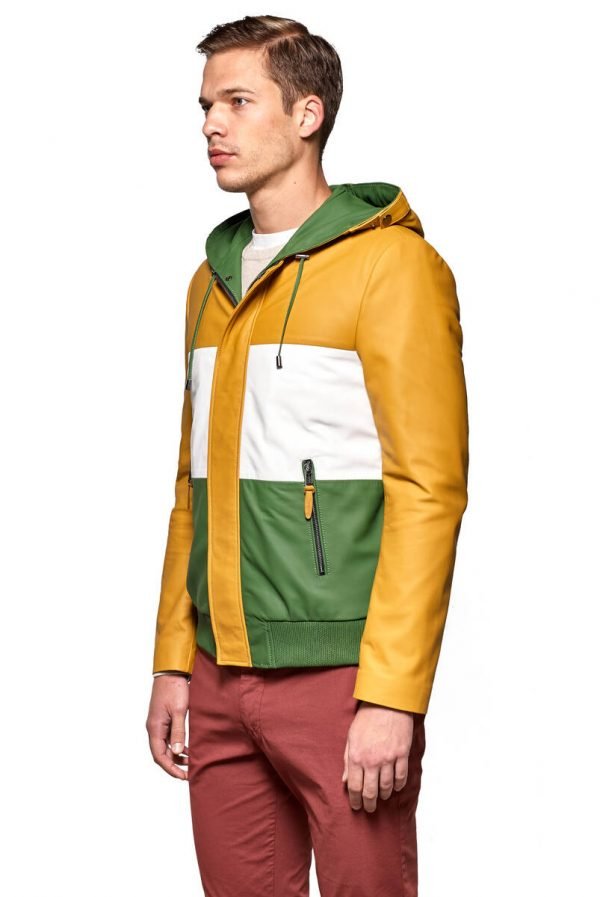 Men’s_Yellow_Hooded_Genuine_Leather_Sports_Coat_1