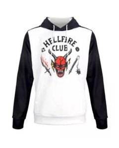 Stranger Things S04 Hellfire Club White Hoodie