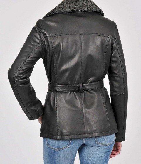 Womens_Black_Belted_Shearling_Collar_Jacket_1