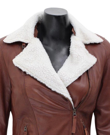 Women’s_Waxed_Leather_Tan_Brown_Shearling_Jacket_1