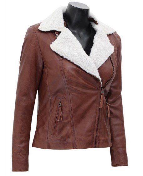 Women’s_Waxed_Leather_Tan_Brown_Shearling_Jacket_2