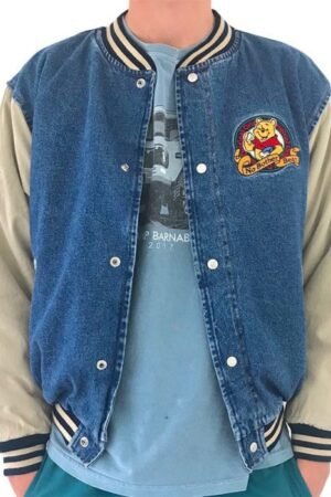Winnie The Pooh Denim Varsity Jacket