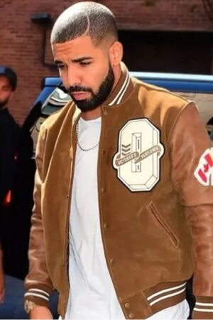 Drake-Brown-Suede-Leather-Varsity-Style-Letterman-Jacket-2022