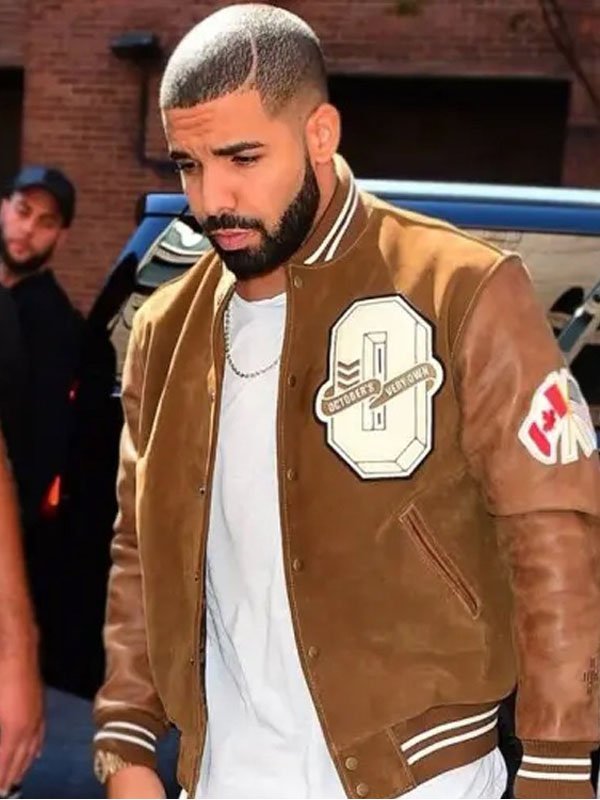 Drake-Brown-Suede-Leather-Varsity-Style-Letterman-Jacket-2022