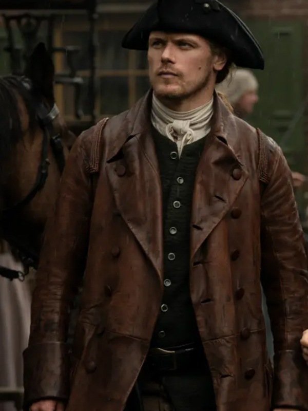 Outlander S07 Jamie Fraser Brown Leather Coat - Image 3