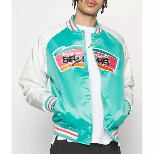 San Antonio Spurs Prime Time Aqua White Full-Snap_y