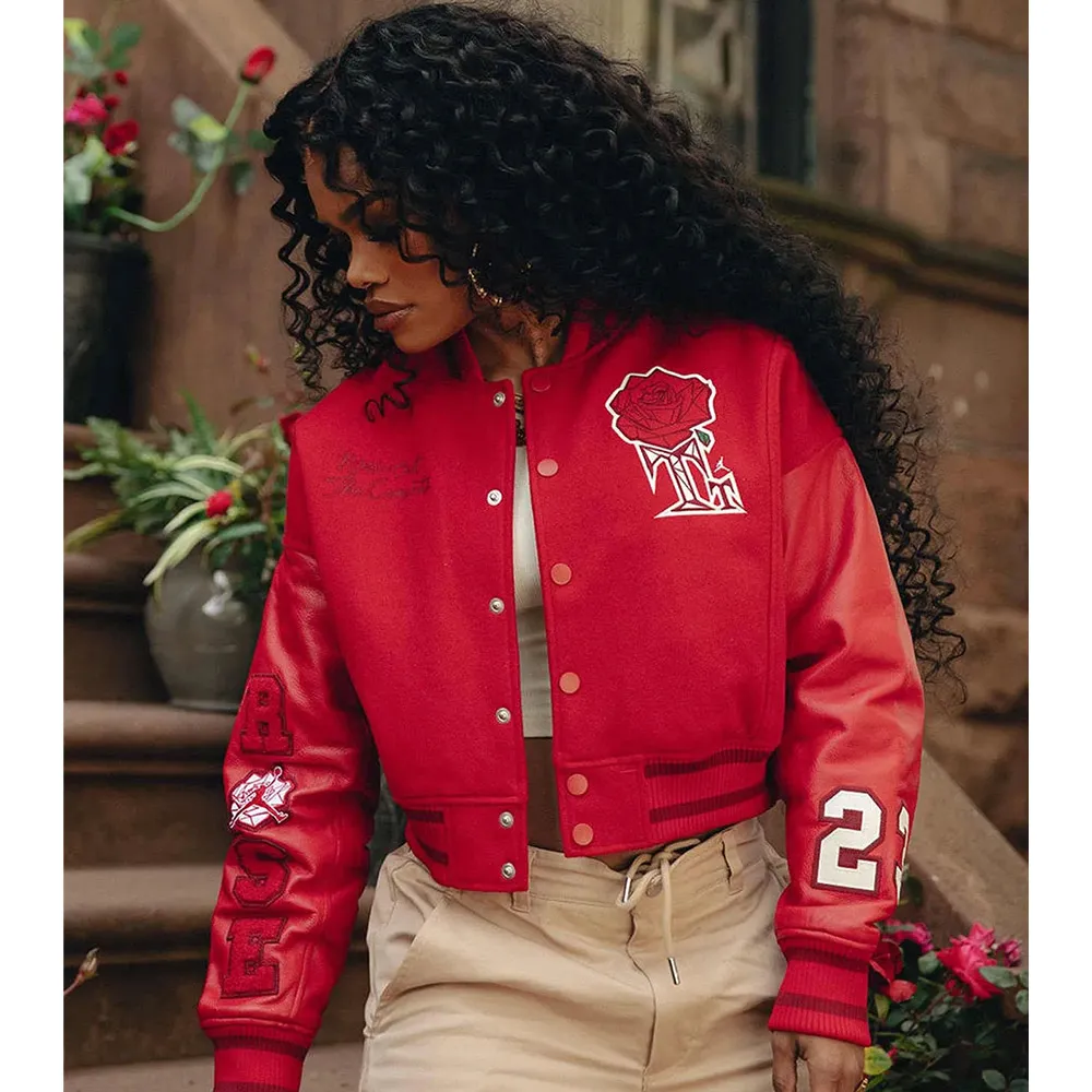 Teyana Red Varsity Jacket - Image 4