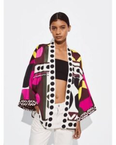 The Madame Blanc Mysteries S03 Geometric Print Kimono