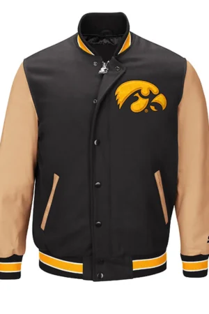 Letterman Jacket Iowa Hawkeyes Black and Brown