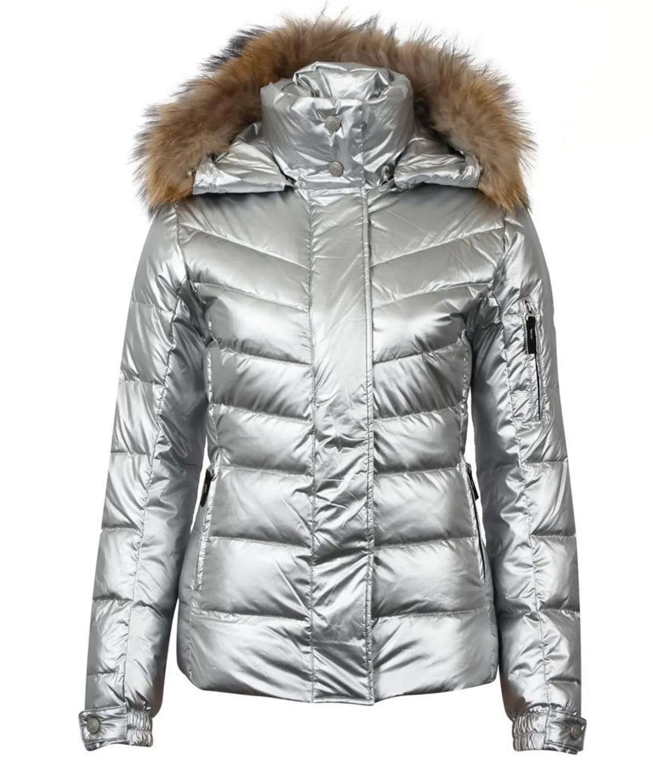 Beth Behrs Silver Puffer Jacket 2 Broke Girls S04