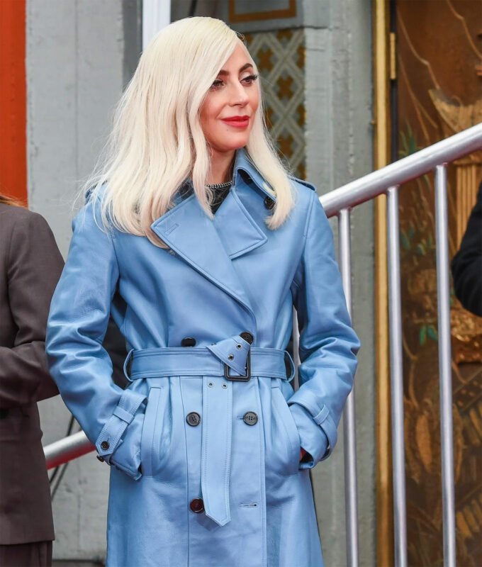 Lady Gaga Blue Wrap Coat