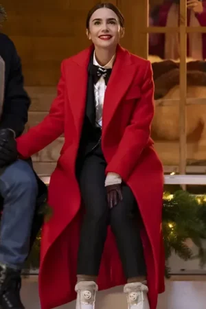 Lily Collins Emily in Paris S04 Red Coat