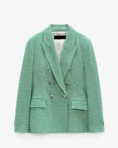 Emily In Paris Season 2 Lily Collins Green Check Blazer