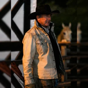 Yellowstone S05 John Dutton Cream White Jacket