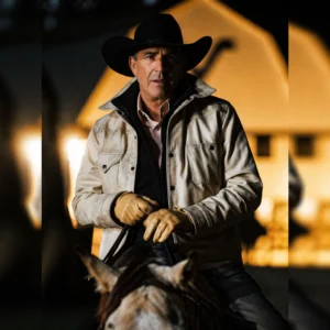 Yellowstone S05 John Dutton Cream White Jacket