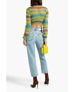 Bad Sisters S02 Eve Hewson Green Striped Cropped Cardigan