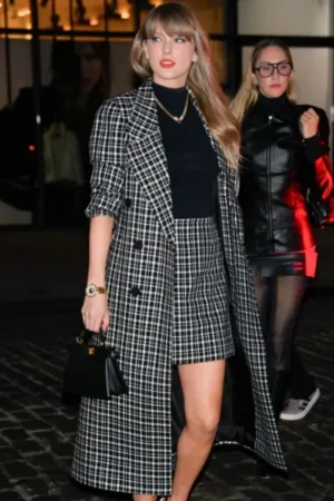 Taylor Swift NYC Girls Night Out Plaid Coat