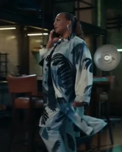 The Equalizer Robyn McCall Leaf Print Coat
