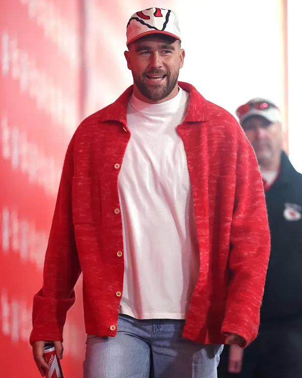 Travis Kelce Chiefs Game Red Cardigan