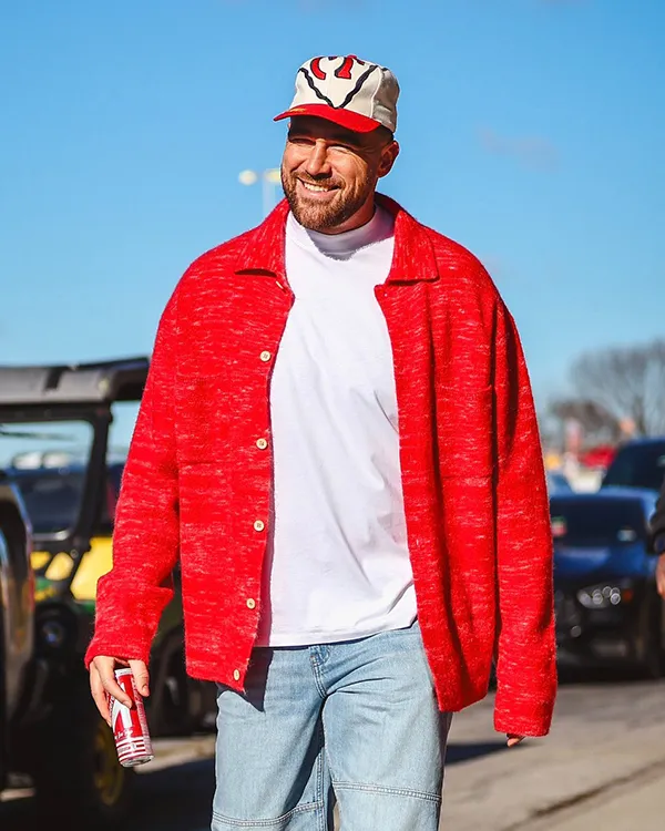 Travis Kelce Chiefs Game Red Cardigan