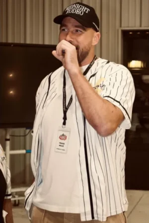Travis Kelce White Pinstripe Jersey
