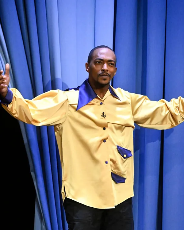 The Tonight Show 2024 Anthony Mackie Yellow Shirt