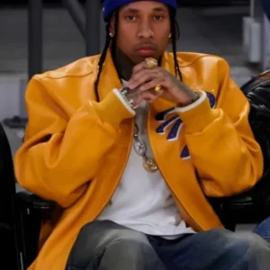 American Rapper Tyga Yellow Leather Jacket