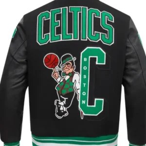 Boston Celtics Mashup Black Varsity Jacket