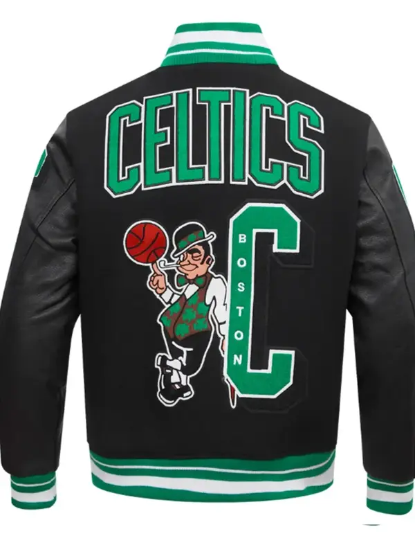 Boston Celtics Mashup Black Varsity Jacket