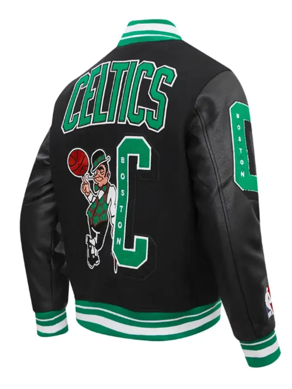 Boston Celtics Mashup Black Varsity Jacket