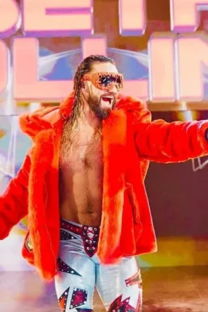 WWE Raw Seth Rollins Red Fur Jacket