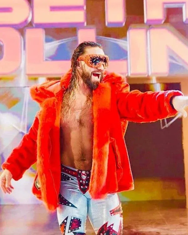 WWE Raw Seth Rollins Red Fur Jacket