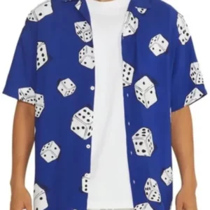 90 Day The Last Resort S02 Biniyam Blue Dice Print Shirt