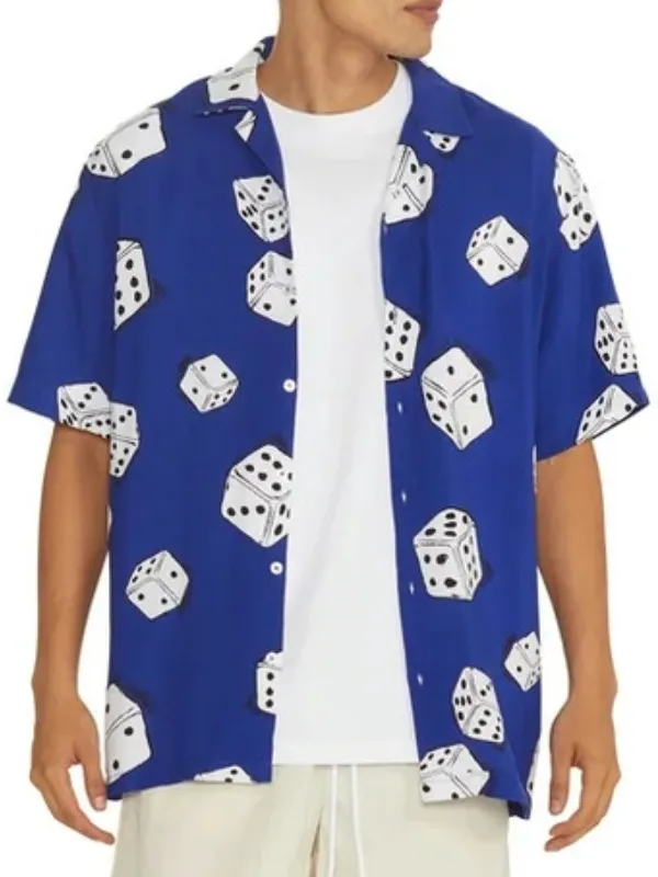 90 Day The Last Resort S02 Biniyam Blue Dice Print Shirt
