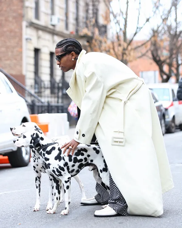 A$AP Rocky NYC 2025 White Trench Coat