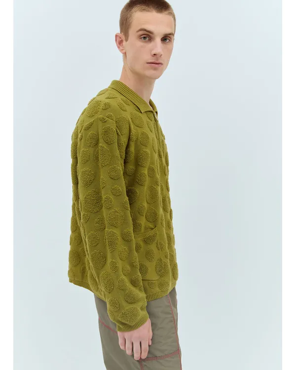 Abbott Elementary S04 Zack Fox Green Dot Half-Zip Sweater
