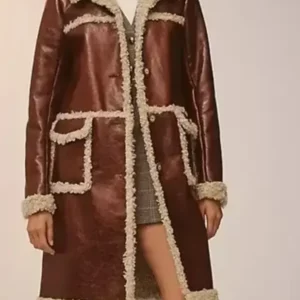 Beyond The Gates 2025 Ambyr Michelle Brown Leather Coat