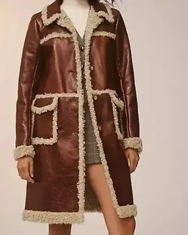 Beyond The Gates 2025 Ambyr Michelle Brown Leather Coat