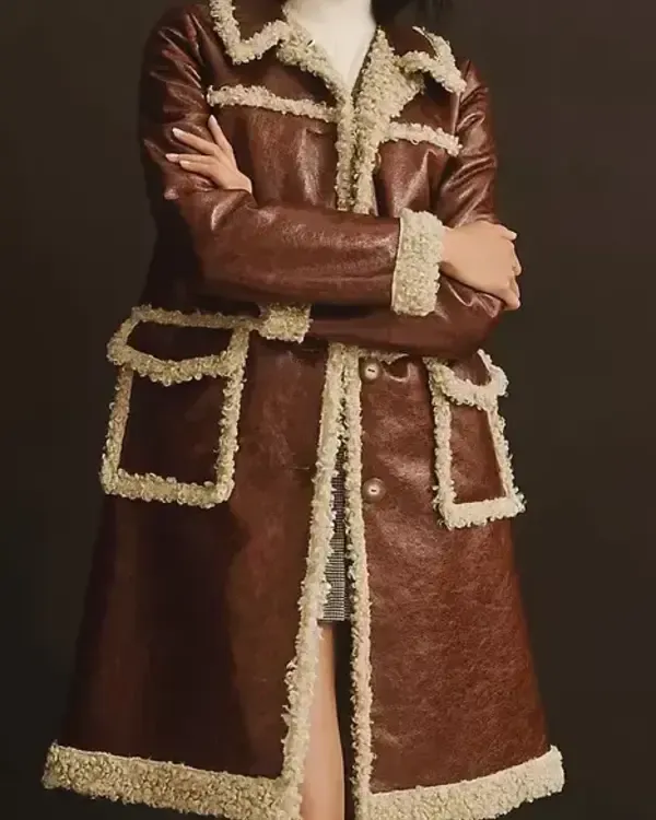 Beyond The Gates 2025 Ambyr Michelle Brown Leather Coat