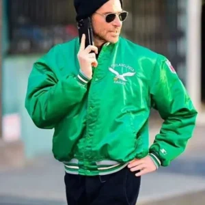 Product Specification: Material: Satin Inner: Soft Viscose Lining Front: Snap-Tab Button Closure Collar: Rib-Knitted Collar Sleeves: Long Sleeves Cuffs: Rib-Knitted Cuffs Pockets: Two Outside, Two Inside Pockets Color: Green