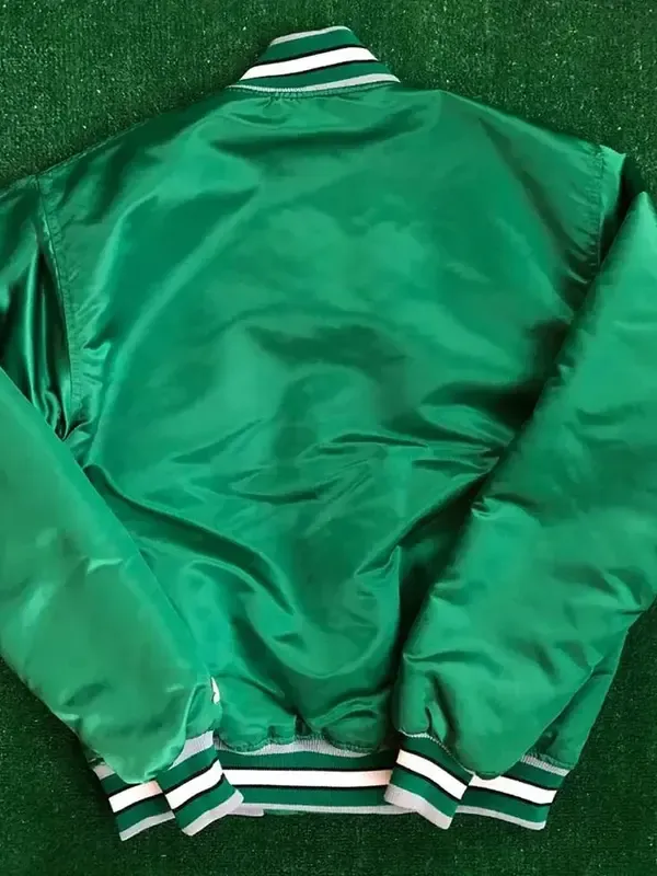 Product Specification: Material: Satin Inner: Soft Viscose Lining Front: Snap-Tab Button Closure Collar: Rib-Knitted Collar Sleeves: Long Sleeves Cuffs: Rib-Knitted Cuffs Pockets: Two Outside, Two Inside Pockets Color: Green