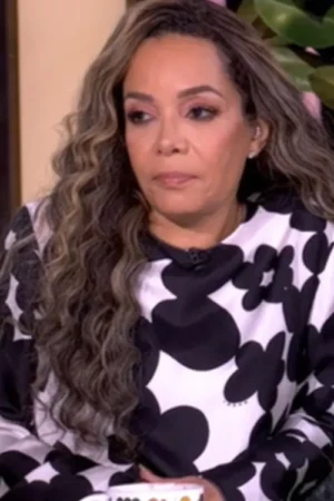 The View 2025 Sunny Hostin Black & White Silk Twill Floral Dress