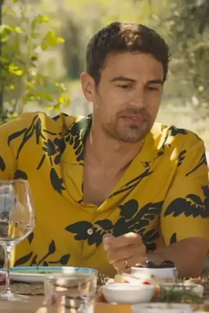The White Lotus S02 Cameron Sullivan Yellow & Black Printed Shirt