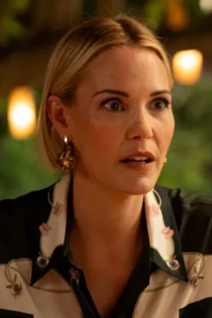 The White Lotus S03 Leslie Bibb Printed Silk-Twill Shirt