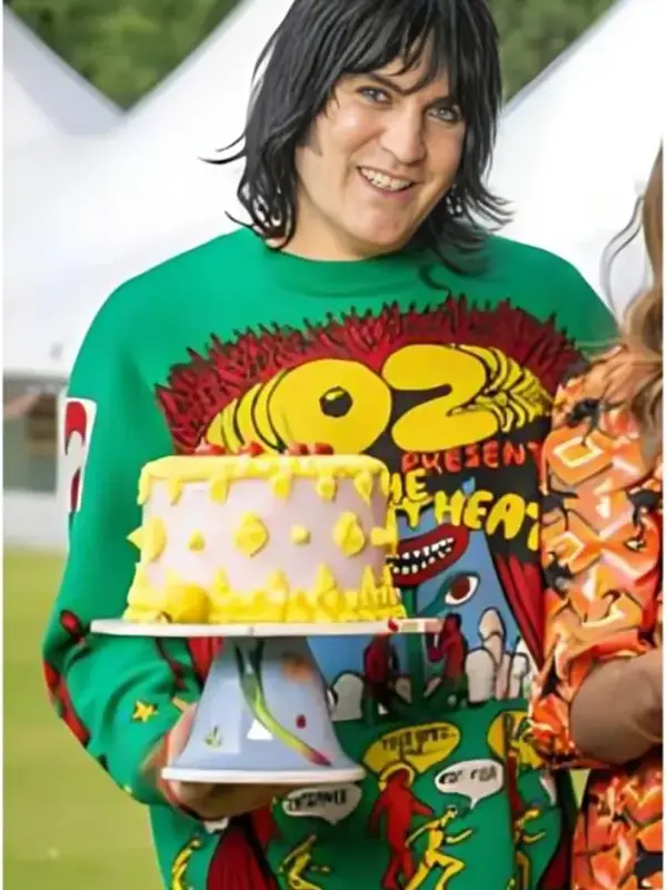 Bake Off Noel Fielding Green Printed Sweater